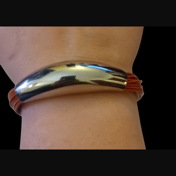 Emma Skye DSMK Stainless Steel Multi Cord Orange Red Size 7.25" Bracelet - Picture 1 of 10